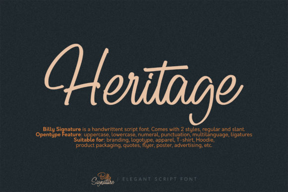 Billy Signature Font - Preview 1