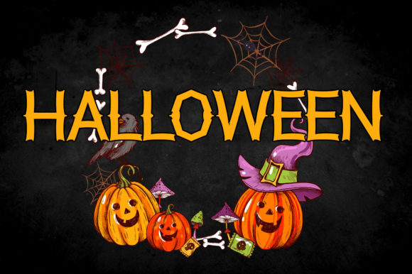 Monster Font with Black Background Font PNG with transparent background - Preview 2