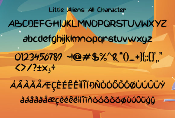 Little Aliens Font font preview - 5