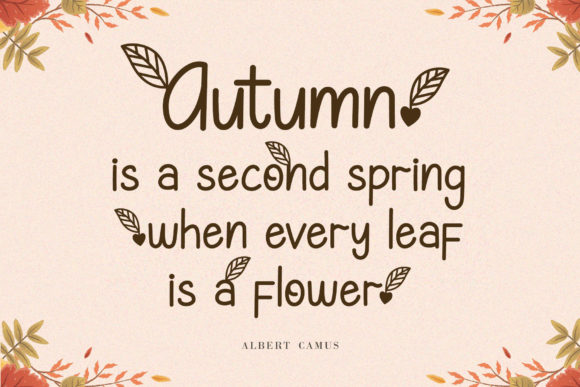 Lovely Autumn Font PNG with transparent background - Preview 2
