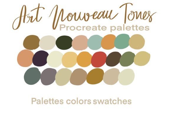Art Nouveau Tone Palettes Graphic Add-ons By PJ Fonttein