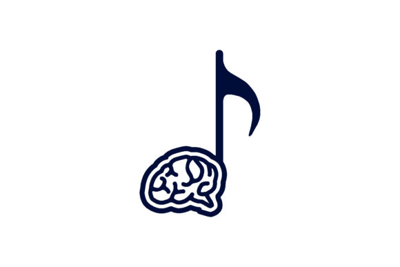Brain Music Logo Design Vector Isolated
