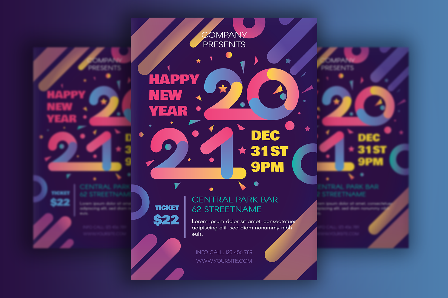 Modern Happy 2021 New Year Poster Graphic by barsrsind · Creative 