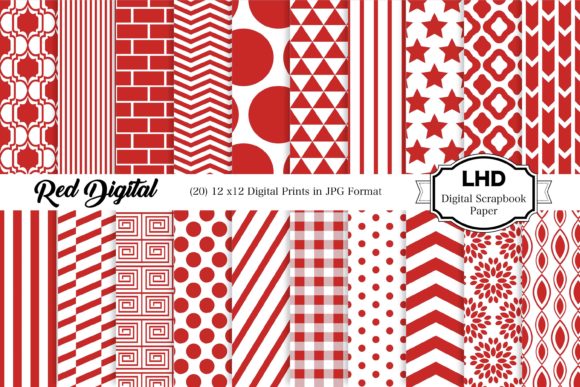 Red Digital Paper Pack