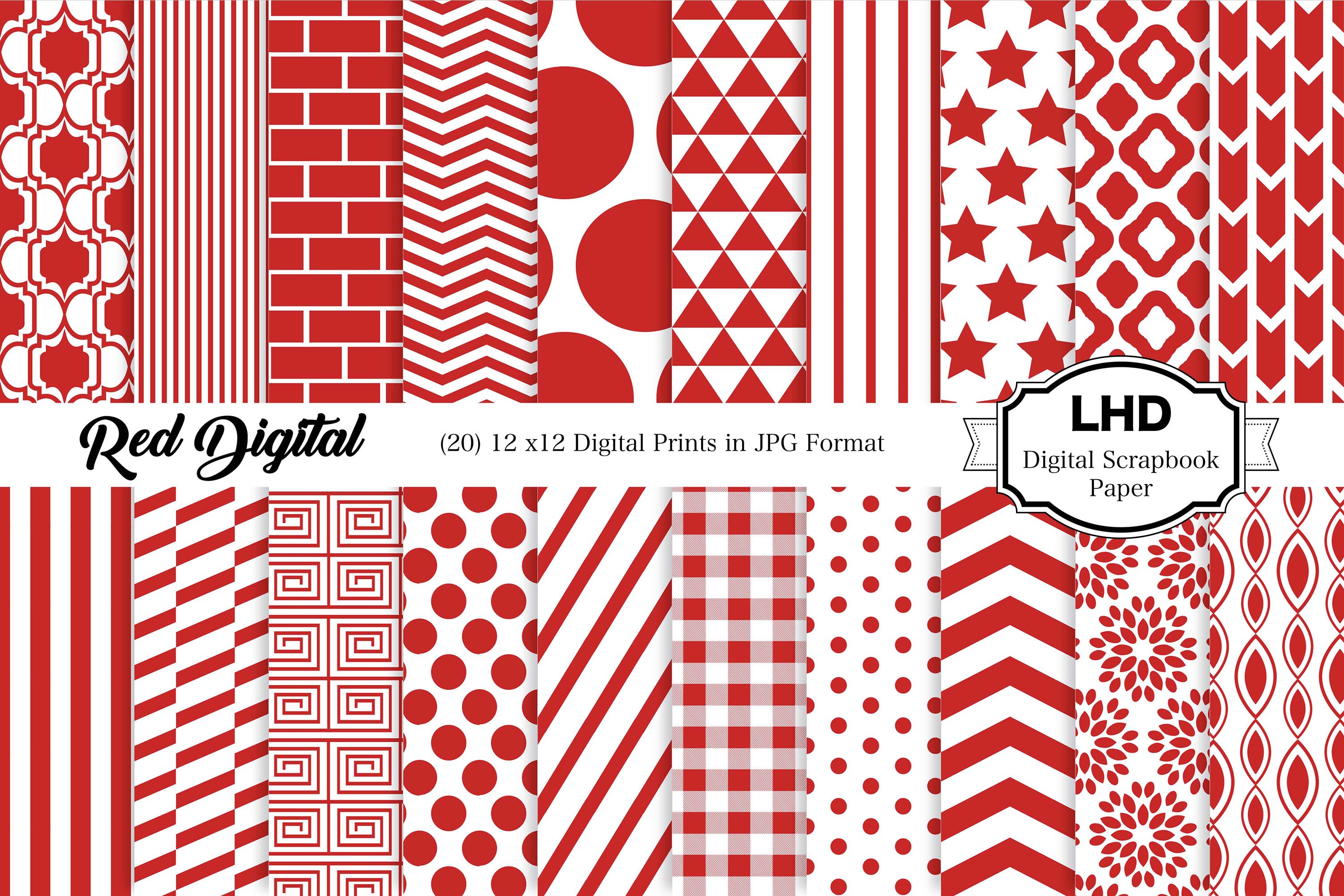 Red Digital Paper Pack