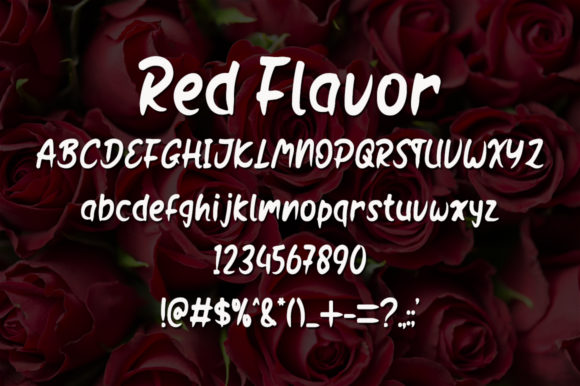 Red Flavor Font PNG with transparent background - Preview 3