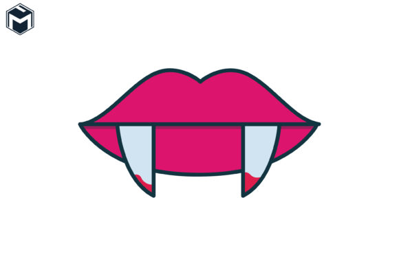 Flat Icon Halloween Dracula Mouth
