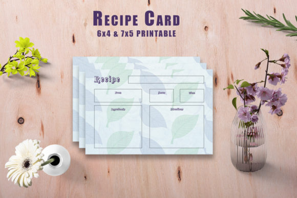 Watercolor Recipe Card Printable V35
