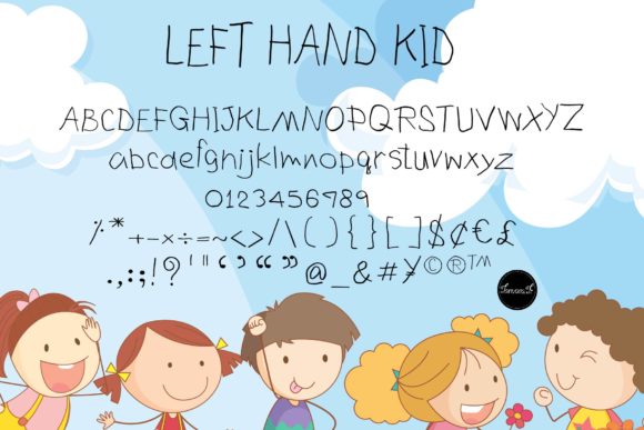 Left Hand Kid Font PNG with transparent background - Preview 4