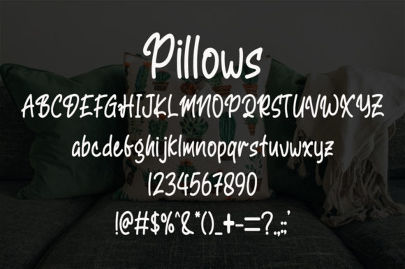 Pillows Font font preview - 3