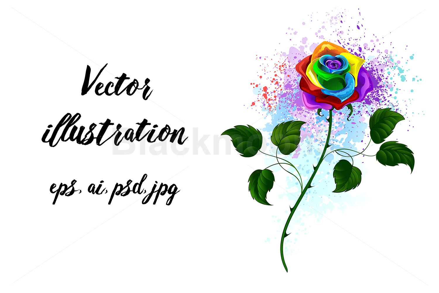 Rainbow Rose Graphic by Blackmoon9 · Creative Fabrica