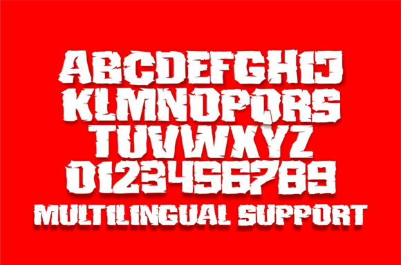 Iron Doom Font PNG with transparent background - Preview 1