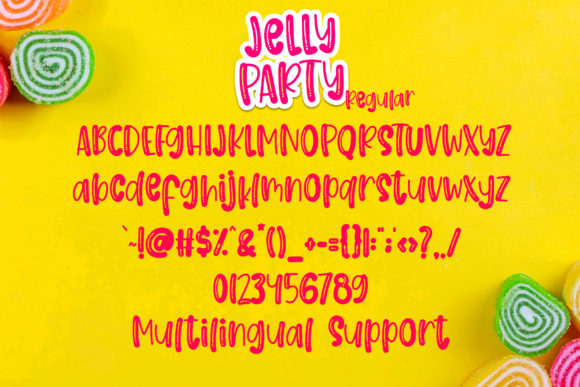 Jelly Party Font PNG with transparent background - Preview 6