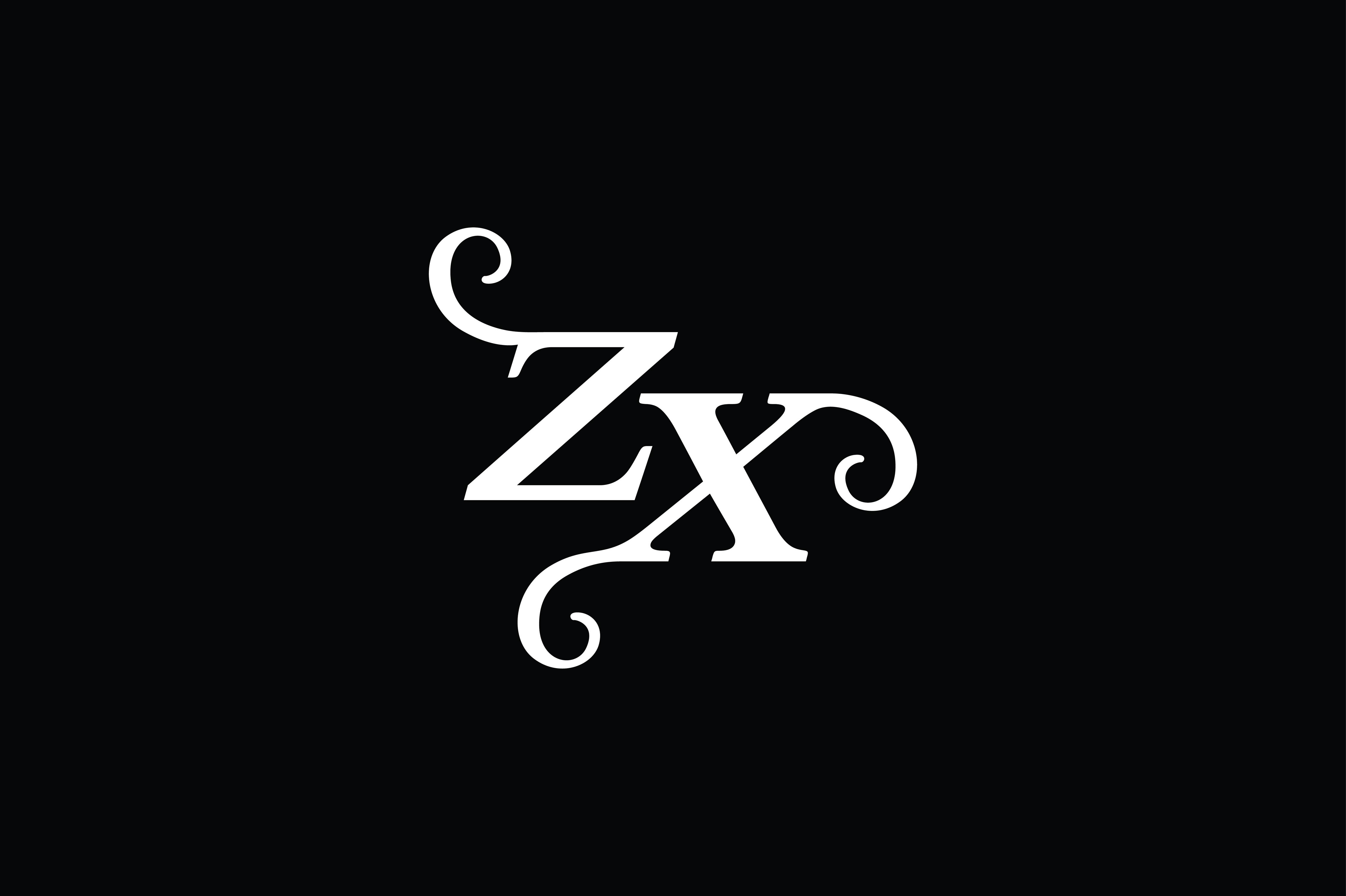 Monogram ZX Logo V2 Graphic by Greenlines Studios · Creative Fabrica