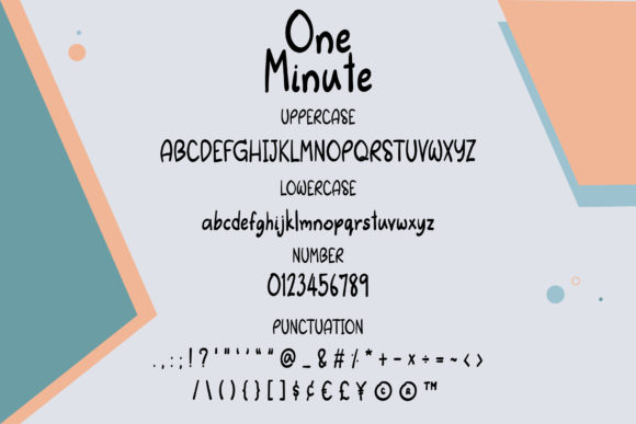 One Minute Font PNG with transparent background - Preview 2