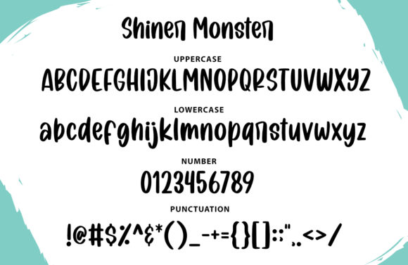 Shiner Monster Font PNG with transparent background - Preview 2