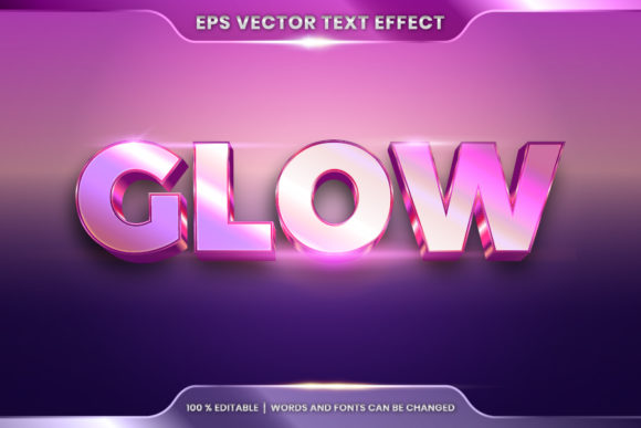 Text Effect Font Style in 3d Glow Words, Graphic Layer Styles By visitindonesia