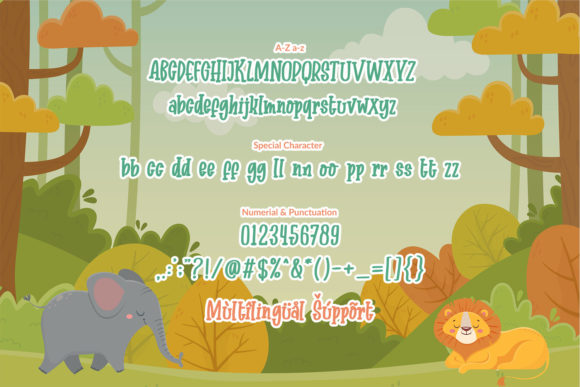Jungle Friends Font PNG with transparent background - Preview 3