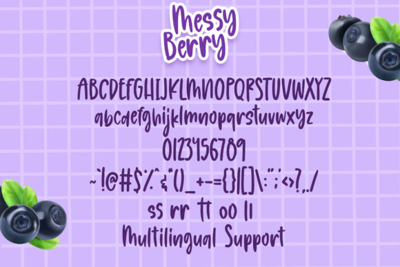 Messy Berry Font PNG with transparent background - Preview 5