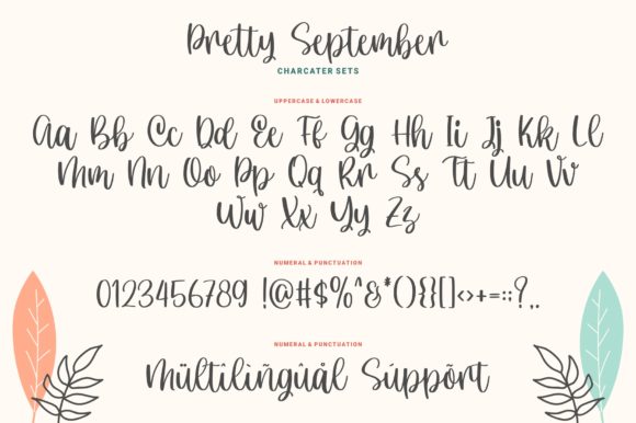 Pretty September Font PNG with transparent background - Preview 6