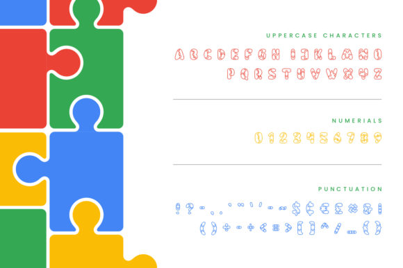 Puzzle Font PNG with transparent background - Preview 1