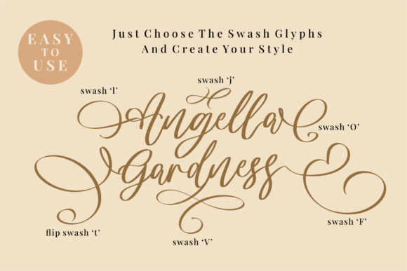 Angella Gardness Font - Preview 1