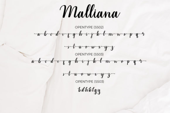 Malliana Font PNG with transparent background - Preview 5