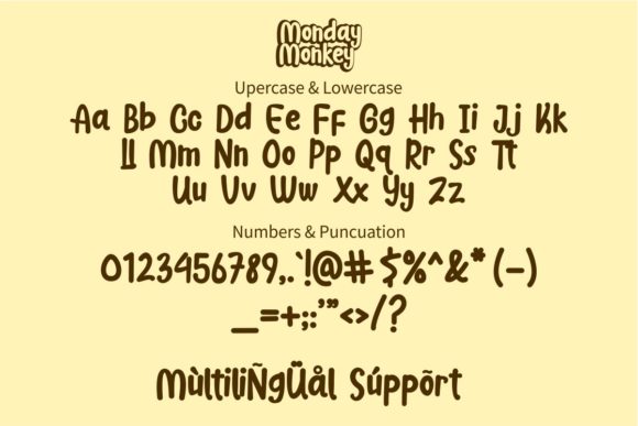 Monday Monkey Font PNG with transparent background - Preview 1