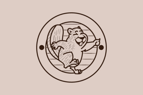 Beaver Vintage Logo Badge Style