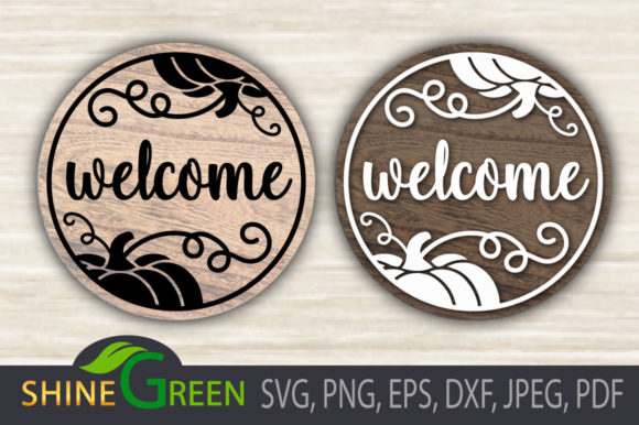 Fall - Pumpkin -Welcome - Round Sign