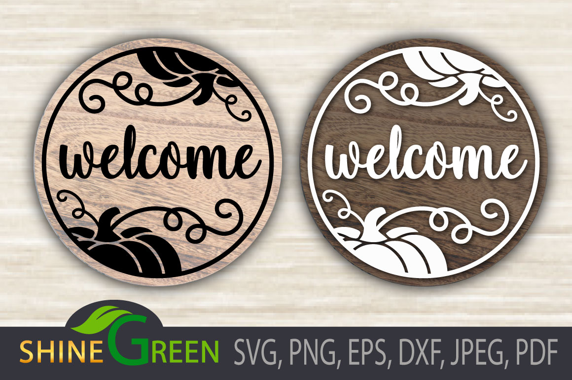 Fall - Pumpkin -Welcome - Round Sign