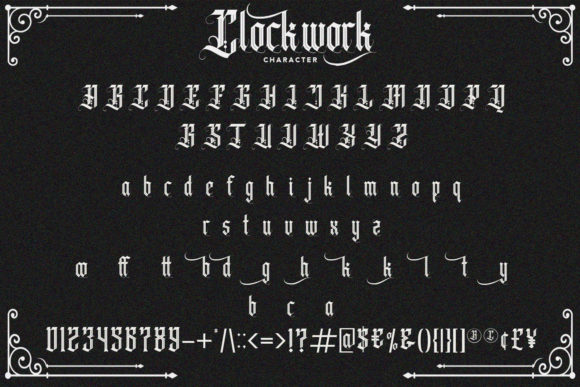 Clockwork Font PNG with transparent background - Preview 5