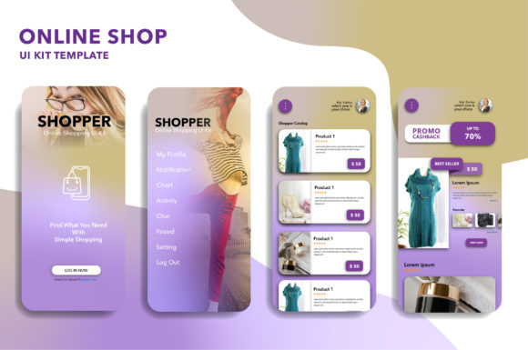 Online Shop Mobile App UI Kit Template