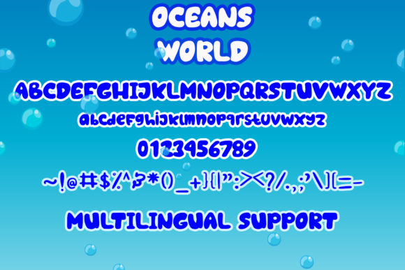 Oceans World Font font preview - 5