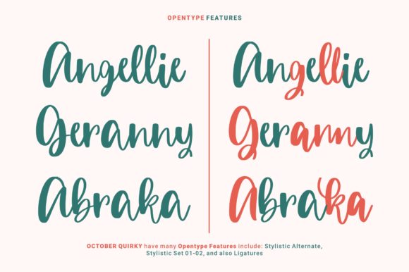 October Quirky Font PNG with transparent background - Preview 6