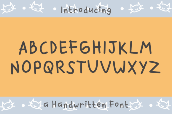 Smiley Cat Font PNG with transparent background - Preview 1