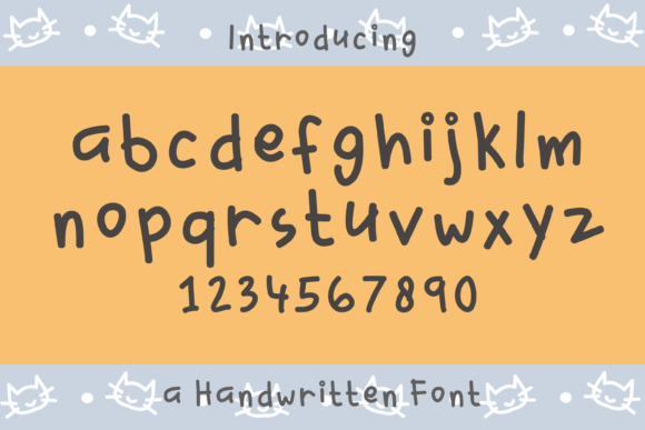 Smiley Cat Font PNG with transparent background - Preview 2