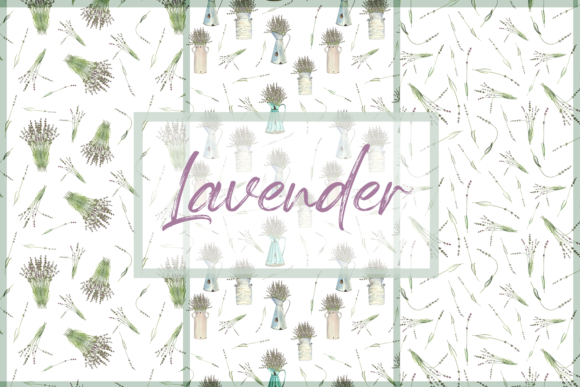 Watercolor Vintage Lavender Pattern Graphic Patterns By tatibordiu