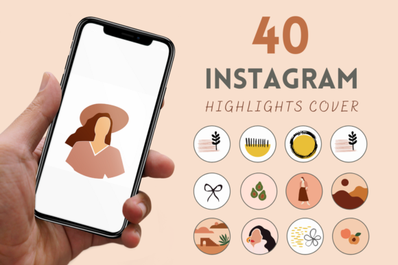 40 Boho Instagram Story Highlight Covers - Digital