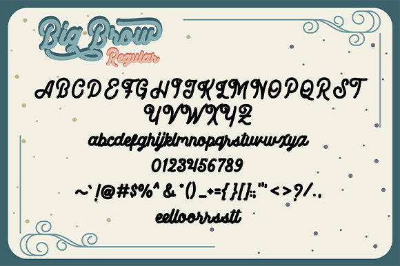 Big Brow Font PNG with transparent background - Preview 1