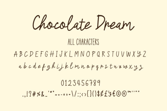 Chocolate Dream Font PNG with transparent background - Preview 2