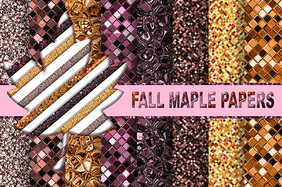 Fall Maple Glitter Texture Printable