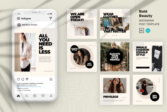 Bold Beauty Instagram Post Canva - Digital