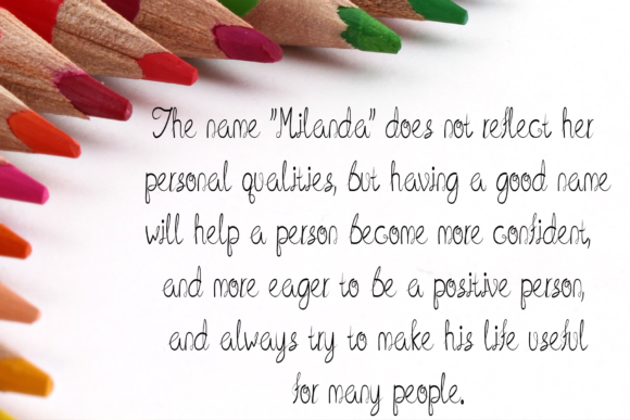 Milanda Font PNG with transparent background - Preview 2
