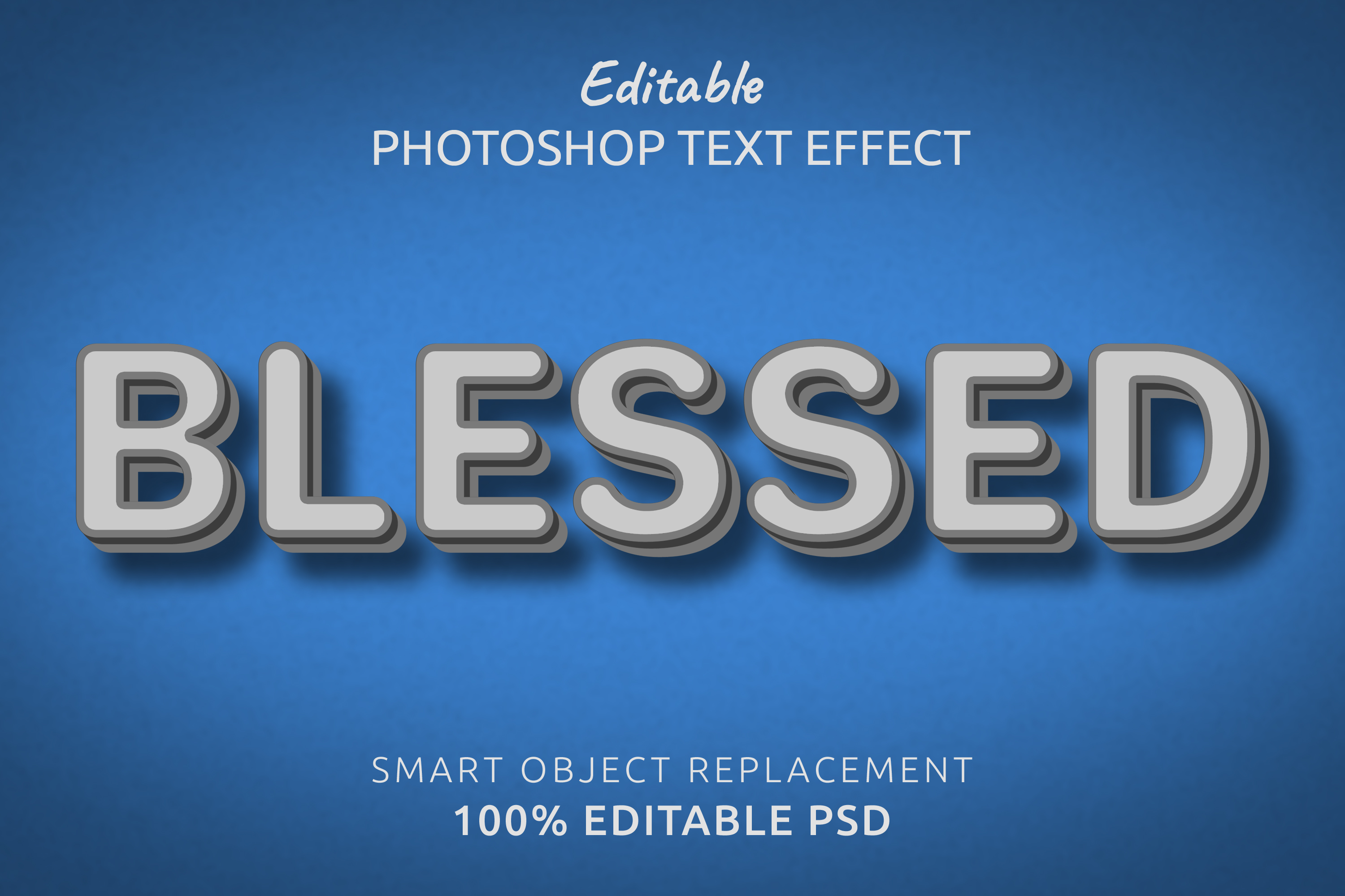 Blessed Photoshop Editable Text Effect Graphic by IYIKON · Creative Fabrica