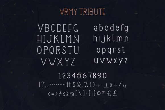 Army Tribute Font - Preview 3