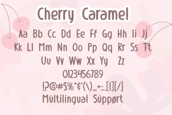 Cherry Caramel Font PNG with transparent background - Preview 1