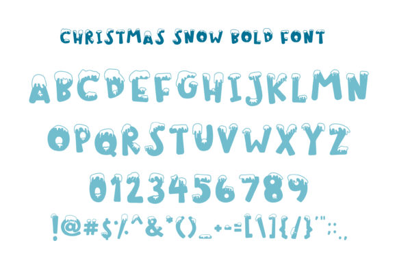 Christmas Snow Font PNG with transparent background - Preview 4