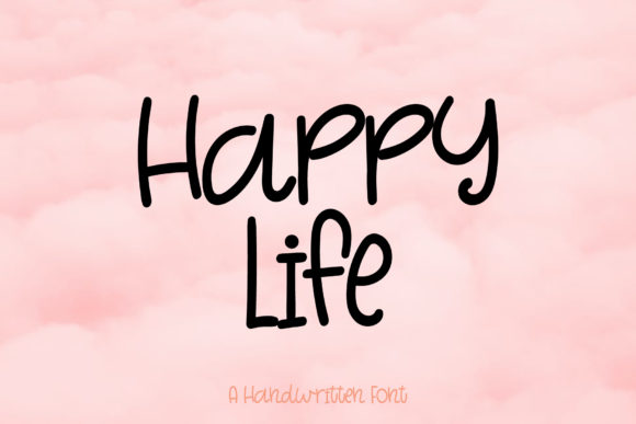 Happy Life Font by Wanida Toffy · Creative Fabrica