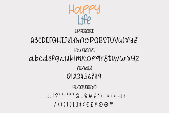 Happy Life Font PNG with transparent background - Preview 2